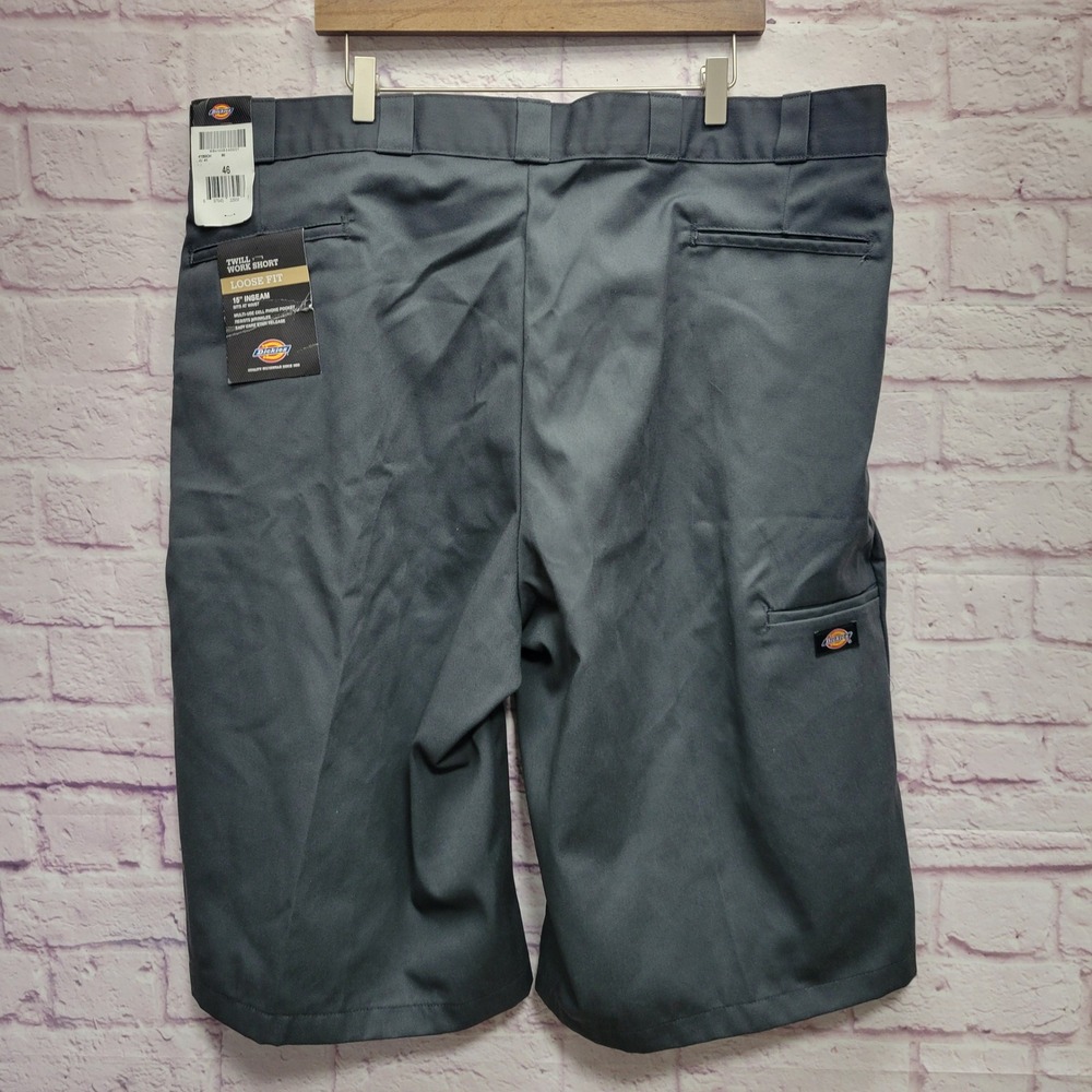 New Dickies Loose Fit Twill Work Shorts Mens Gray 46 Utility Y2K Skater Gorpcore - Picture 2 of 10